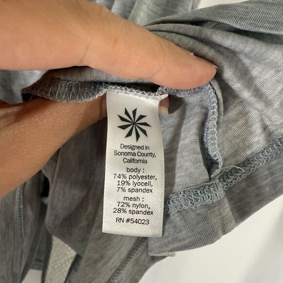 Athleta Tank Top Women's Small Heathered Grey Breathable Mesh Sleeveless - Picture 6 of 10